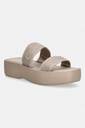 Calvin Klein papuci de damă FLATFORM SNDL WEBBING bej HW0HW02878