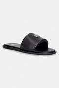 Tommy Jeans pantofle na plochém podpatku dámské kožené TJW SOFT PADDED CASUAL SLIDE černé EN0EN02950