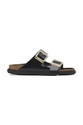 Birkenstock klapki skórzane Arizona damskie kolor czarny 1029364