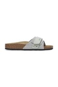 Birkenstock klapki skórzane Oita damskie kolor niebieski 1029418