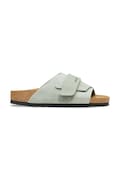 Birkenstock klapki zamszowe Kyoto damskie kolor zielony 1031730