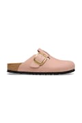 Birkenstock klapki skórzane Boston Big Buckle damskie kolor różowy 1031883