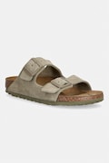 Birkenstock klapki zamszowe Arizona damskie kolor zielony 1032061