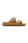 Birkenstock klapki skórzane Arizona damskie kolor brązowy 1032086