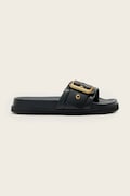Kožne natikače AllSaints Ellie Western Sandals boja: crna, W038FE