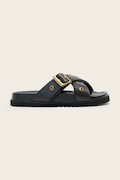 AllSaints klapki skórzane Suki Western Sandal damskie kolor czarny W042FE