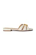 Kožené šľapky Lauren Ralph Lauren Blaike Slide béžová farba, 802982875007