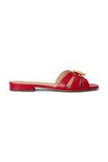 Kožené šľapky Lauren Ralph Lauren Blaike Slide červená farba, 802982875008