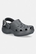 Crocs klapki na platformie damskie Classic Platform Buckle Clog szare 213230