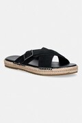 Tommy Hilfiger klapki męskie zamszowe FLEX JUTTE BUCKLE SDE SANDAL czarne FM0FM05772