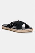 Tommy Hilfiger klapki męskie zamszowe FLEX JUTTE BUCKLE SDE SANDAL czarne FM0FM05772