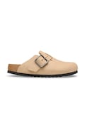 Birkenstock klapki nubukowe Boston kolor beżowy 1031584