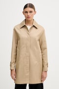 United Colors of Benetton płaszcz damski z bawełną beżowy 2X2LDN098