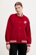 Tommy Hilfiger kurtka bomber z dodatkiem wełny kolor czerwony przejściowa oversize WW0WW47760
