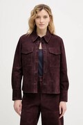 Semišová bunda Marella APOGEO vínová barva, přechodná, 2613441081200