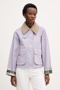 Barbour krótka kurtka damska bawełniana fioletowa LCA0377