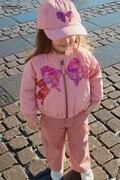Konges Sløjd kurtka bomber dziecięca JUNO SEQUIN BOMBER JACKET kolor różowy KS104321
