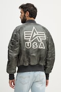 Куртка-бомбер Alpha Industries MA-1 Distressed колір зелений демісезонна 258128