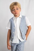 Mayoral kamizelka z domieszką lnu dziecięca kolor niebieski 3379