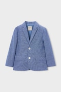 Dětské sako ze směsi lnu Mayoral modrá barva, 3437