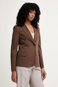 Weekend Max Mara jednoredni sako za žene s viskozom CARBONE smeđi 2615911012600