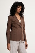 Weekend Max Mara jednoredni sako za žene s viskozom CARBONE smeđi 2615911012600