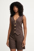 Marciano by Guess однобортний жилет жіночий з додаванням льону JANE коричневий G6GH26 W2218
