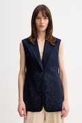 Twinset kamizelka jednorzędowa damska z lnu granatowa 261TP2314