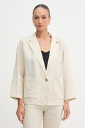 United Colors of Benetton ženski jednoredni sako laneni bež 2AGHDW03J