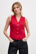 Tommy Hilfiger jednoradová vesta dámska s prímesou vlny červená WW0WW48882