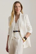 Lauren Ralph Lauren marynarka jednorzędowa damska z lnem biała 200P13643