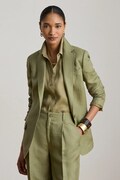 Lauren Ralph Lauren marynarka jednorzędowa damska z lnem zielona 200P13643