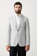 Tommy Hilfiger jednoradové sako pánske s viskózou sivé MW0MW41795