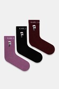 Karl Lagerfeld ponožky dámské s bavlnou 3-pack černé
