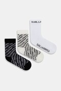Karl Lagerfeld skarpetki K/MONOGRAM 3-pack kolor biały A4W47033