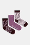 Κάλτσες Karl Lagerfeld K/MONOGRAM 3-pack χρώμα: μπορντό, A4W47033