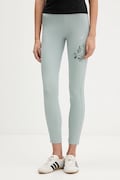 adidas legginsy damskie kolor turkusowy z aplikacją KF0041