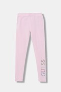 Guess legginsy dziecięce bawełniane różowe regular waist