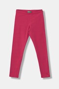 United Colors of Benetton legginsy dziecięce bawełniane z elastanem różowe 3MT1CF02G