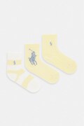 Polo Ralph Lauren skarpety dziecięce 3-pack żółte 446P11078002