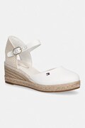 Tommy Hilfiger espadryle damskie MID WEDGE ESPAD CLOSED TOE białe FW0FW09233