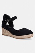 Tommy Hilfiger espadryle damskie MID WEDGE ESPAD CLOSED TOE czarne FW0FW09233