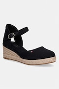 Tommy Hilfiger espadryle damskie MID WEDGE ESPAD CLOSED TOE czarne FW0FW09233