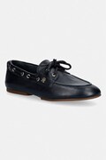 Tommy Hilfiger ženski usnjeni mokasini TH SLEEK LEATHER BOAT SHOE mornarsko modri FW0FW09148