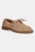 Tommy Hilfiger półbuty damskie zamszowe LIGHT SUEDE BOAT SHOE brązowe FW0FW09337
