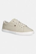 Tommy Hilfiger dámske plátenné tenisky TH LOW PROFILE VULC CANVAS béžová farba FW0FW09102