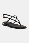 Tommy Hilfiger sandály dámské kožené GOLD HEEL DRESSY SANDAL černé FW0FW09124