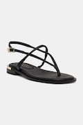 Tommy Hilfiger sandály dámské kožené GOLD HEEL DRESSY SANDAL černé FW0FW09124