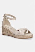 Tommy Hilfiger sandály na klínku MID WEDGE ESPAD X CROSS béžové FW0FW09332