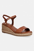 Tommy Hilfiger sandale s klinastom potpeticom od kože MID WEDGE ESPAD LEATHER smeđe FW0FW09340